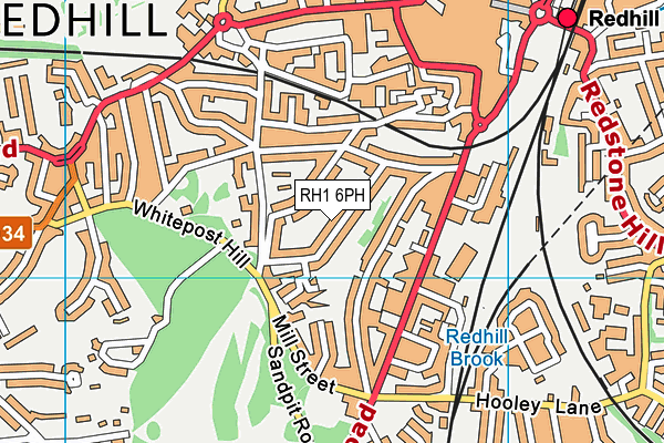 RH1 6PH map - OS VectorMap District (Ordnance Survey)