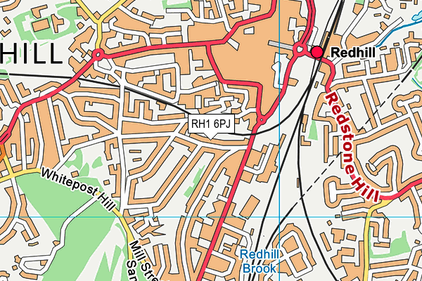 RH1 6PJ map - OS VectorMap District (Ordnance Survey)