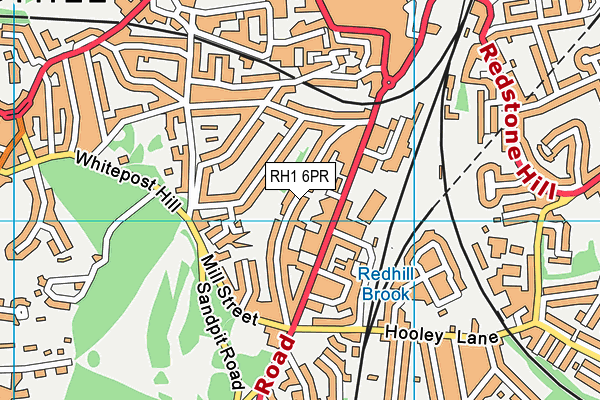 RH1 6PR map - OS VectorMap District (Ordnance Survey)