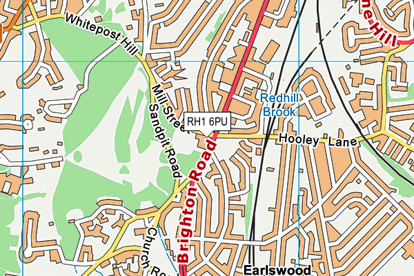 RH1 6PU map - OS VectorMap District (Ordnance Survey)