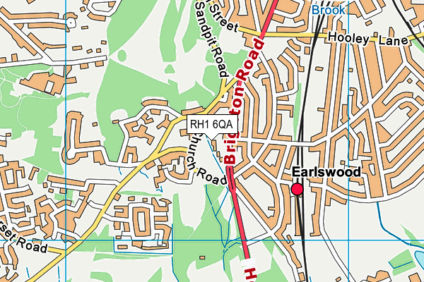 RH1 6QA map - OS VectorMap District (Ordnance Survey)