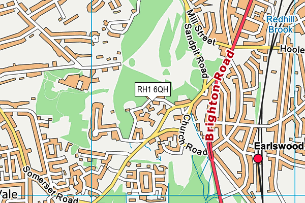 RH1 6QH map - OS VectorMap District (Ordnance Survey)