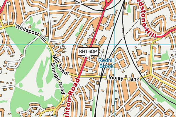 RH1 6QP map - OS VectorMap District (Ordnance Survey)