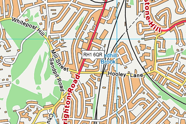 RH1 6QR map - OS VectorMap District (Ordnance Survey)