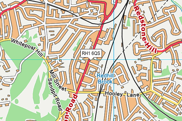 RH1 6QS map - OS VectorMap District (Ordnance Survey)