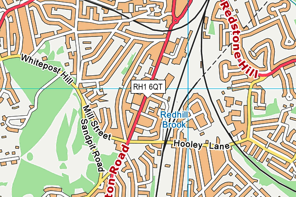 RH1 6QT map - OS VectorMap District (Ordnance Survey)