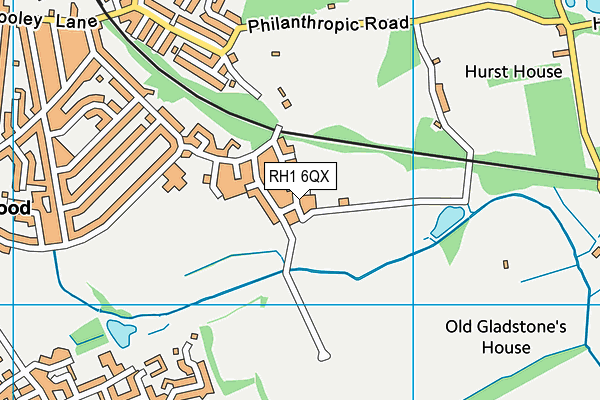 RH1 6QX map - OS VectorMap District (Ordnance Survey)