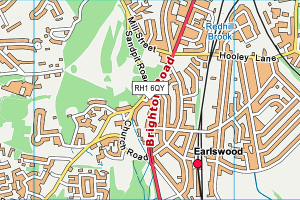 RH1 6QY map - OS VectorMap District (Ordnance Survey)