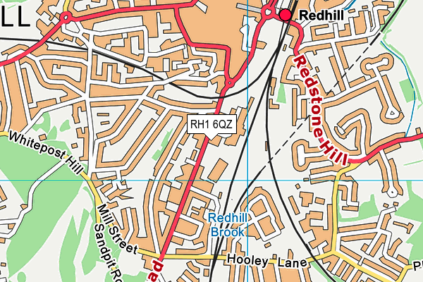 RH1 6QZ map - OS VectorMap District (Ordnance Survey)