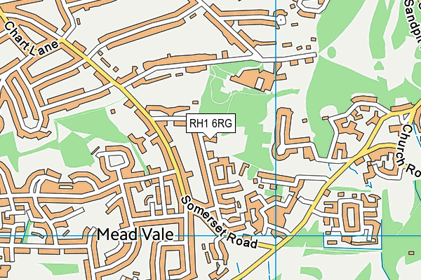 RH1 6RG map - OS VectorMap District (Ordnance Survey)