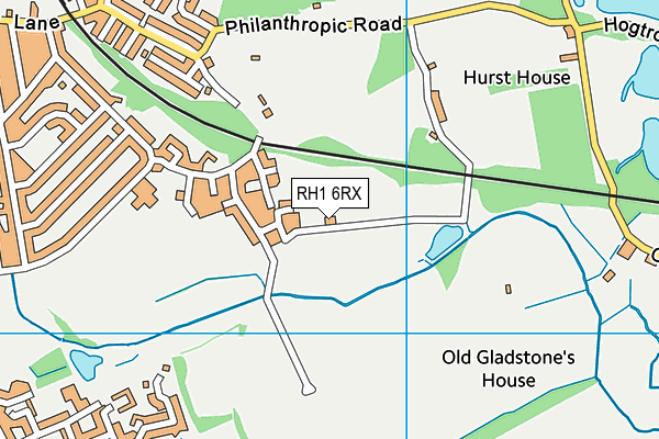 RH1 6RX map - OS VectorMap District (Ordnance Survey)