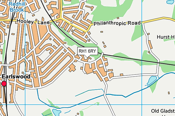 RH1 6RY map - OS VectorMap District (Ordnance Survey)