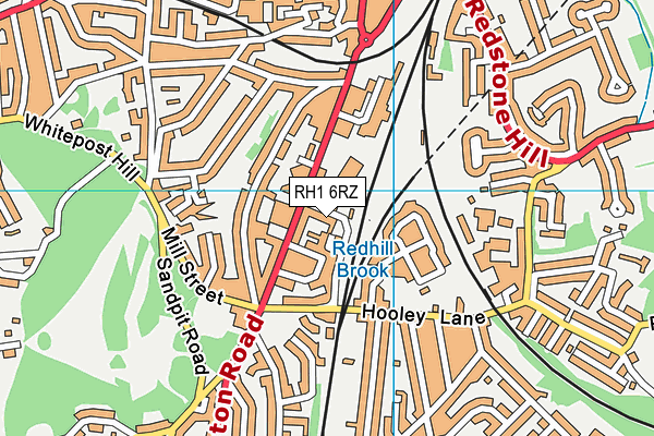 RH1 6RZ map - OS VectorMap District (Ordnance Survey)