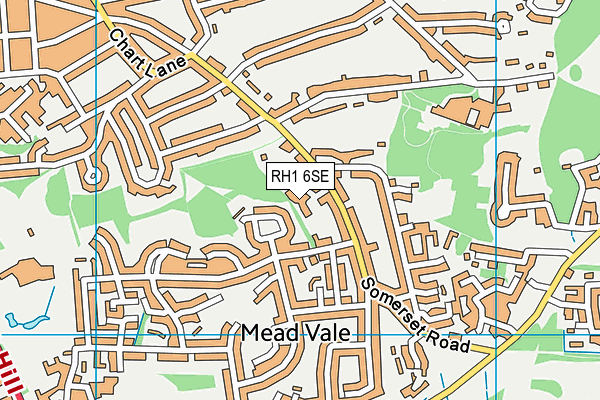 RH1 6SE map - OS VectorMap District (Ordnance Survey)