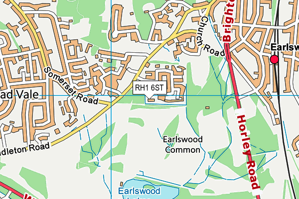 RH1 6ST map - OS VectorMap District (Ordnance Survey)