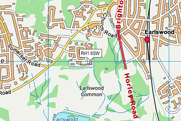 RH1 6SW map - OS VectorMap District (Ordnance Survey)