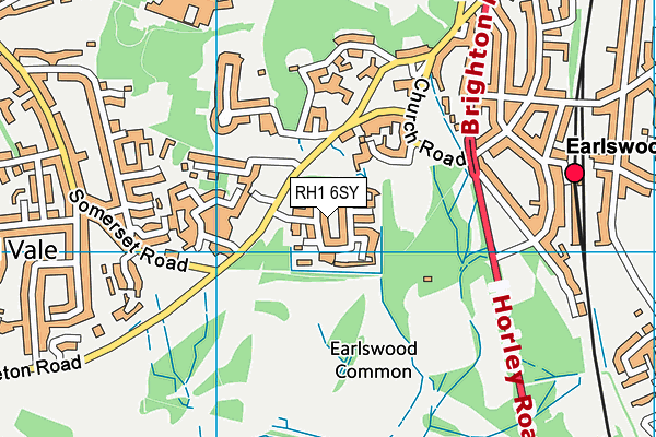 RH1 6SY map - OS VectorMap District (Ordnance Survey)