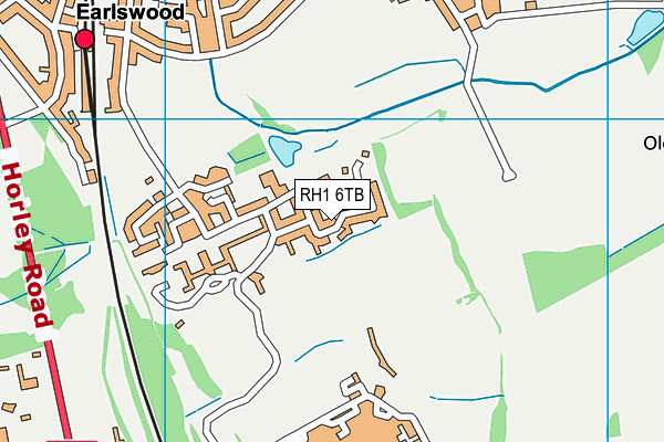 RH1 6TB map - OS VectorMap District (Ordnance Survey)