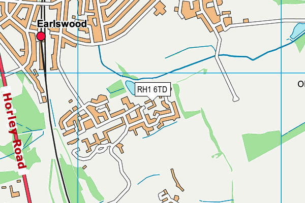 RH1 6TD map - OS VectorMap District (Ordnance Survey)