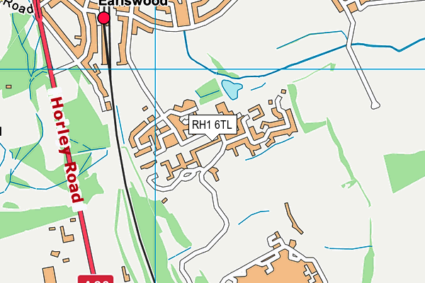 RH1 6TL map - OS VectorMap District (Ordnance Survey)