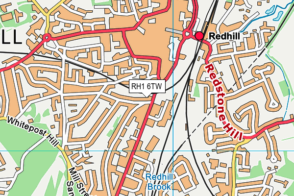 RH1 6TW map - OS VectorMap District (Ordnance Survey)