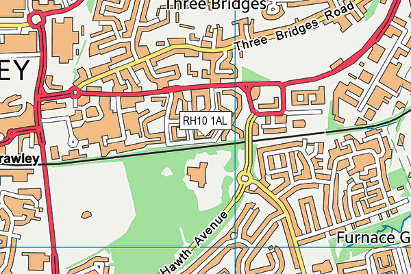 RH10 1AL map - OS VectorMap District (Ordnance Survey)