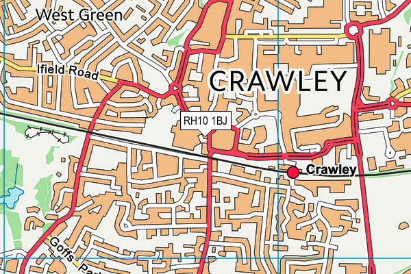 RH10 1BJ map - OS VectorMap District (Ordnance Survey)