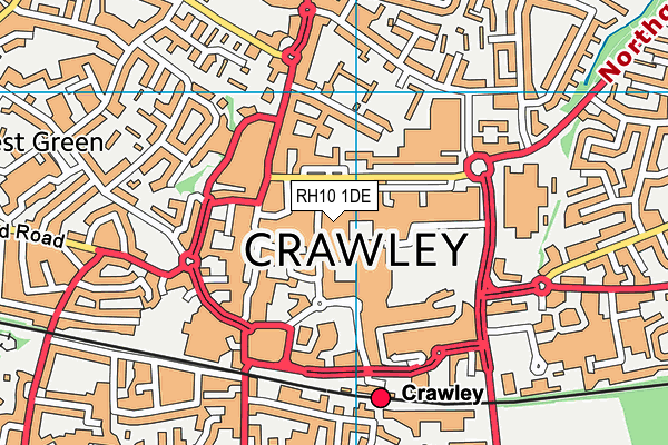 The Gym Group (Crawley) map (RH10 1DE) - OS VectorMap District (Ordnance Survey)