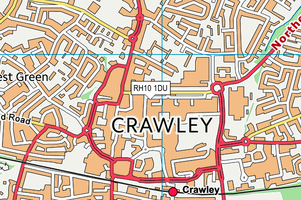 RH10 1DU map - OS VectorMap District (Ordnance Survey)