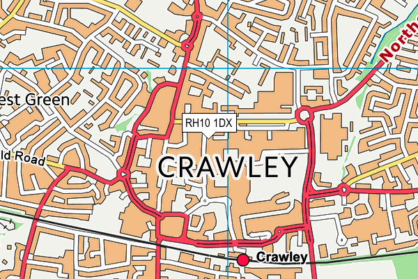 RH10 1DX map - OS VectorMap District (Ordnance Survey)