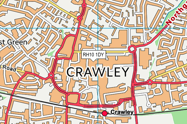 RH10 1DY map - OS VectorMap District (Ordnance Survey)