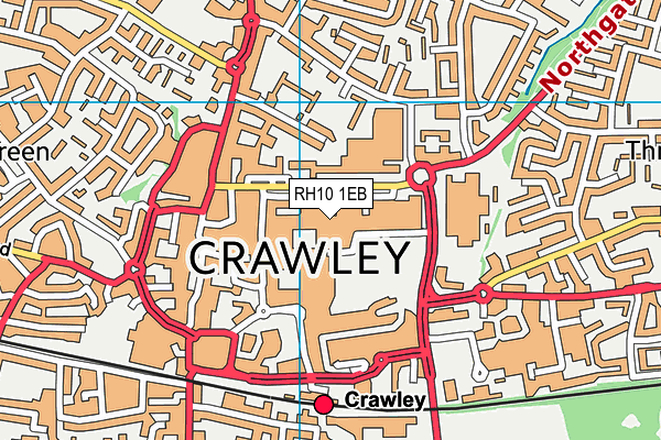 RH10 1EB map - OS VectorMap District (Ordnance Survey)