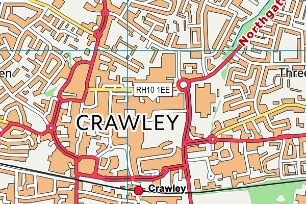 RH10 1EE map - OS VectorMap District (Ordnance Survey)