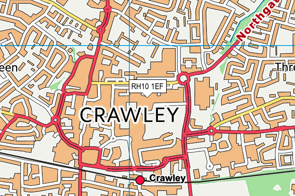 RH10 1EF map - OS VectorMap District (Ordnance Survey)