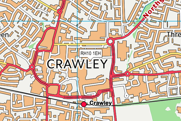 RH10 1EH map - OS VectorMap District (Ordnance Survey)