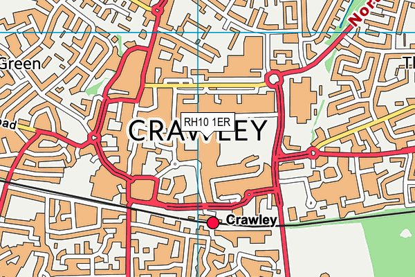 RH10 1ER map - OS VectorMap District (Ordnance Survey)