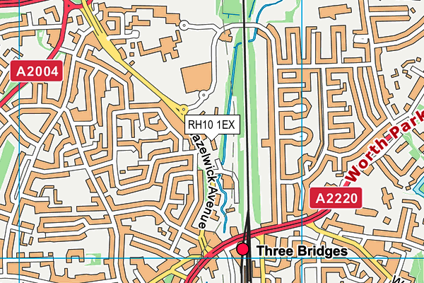 RH10 1EX map - OS VectorMap District (Ordnance Survey)