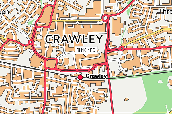 RH10 1FD map - OS VectorMap District (Ordnance Survey)