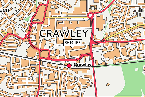 RH10 1FF map - OS VectorMap District (Ordnance Survey)