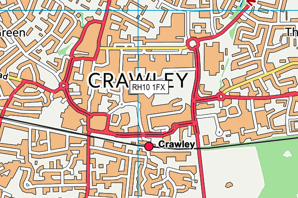 RH10 1FX map - OS VectorMap District (Ordnance Survey)