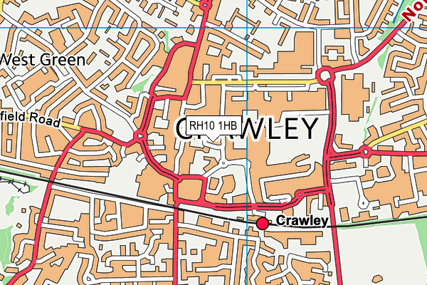 RH10 1HB map - OS VectorMap District (Ordnance Survey)