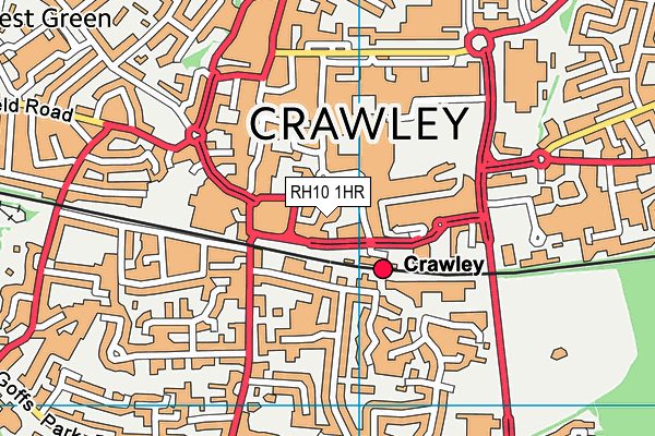 RH10 1HR map - OS VectorMap District (Ordnance Survey)