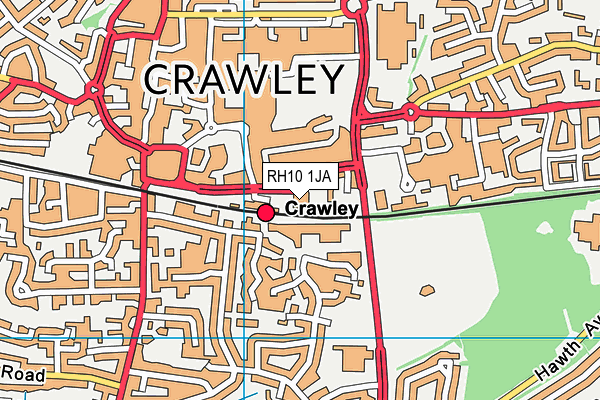 RH10 1JA map - OS VectorMap District (Ordnance Survey)