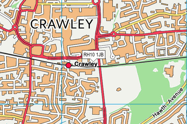 RH10 1JB map - OS VectorMap District (Ordnance Survey)