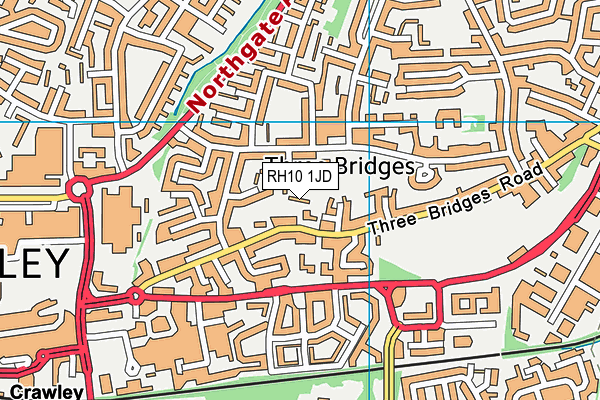 RH10 1JD map - OS VectorMap District (Ordnance Survey)