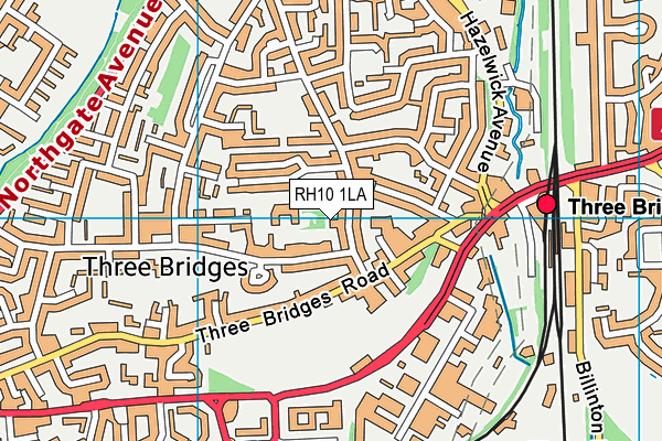 RH10 1LA map - OS VectorMap District (Ordnance Survey)