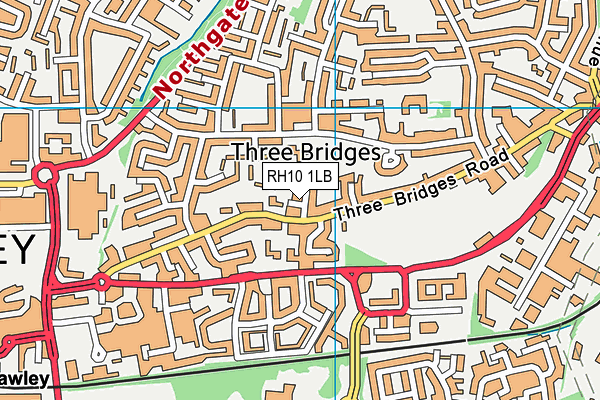 RH10 1LB map - OS VectorMap District (Ordnance Survey)