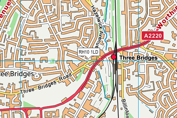 RH10 1LD map - OS VectorMap District (Ordnance Survey)