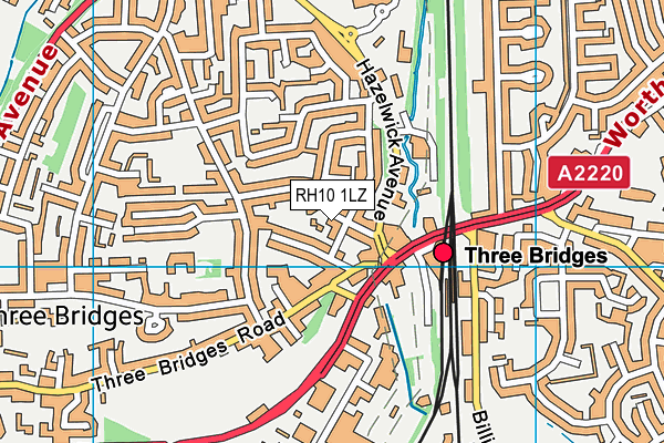 RH10 1LZ map - OS VectorMap District (Ordnance Survey)