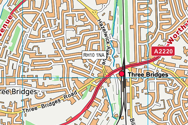 RH10 1NA map - OS VectorMap District (Ordnance Survey)